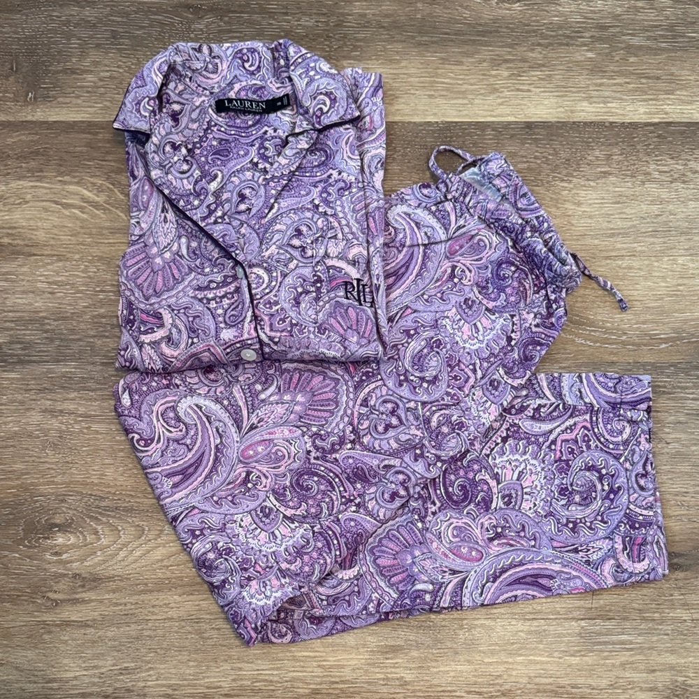 Lauren Ralph Lauren Lavender Paisley Pajama Set